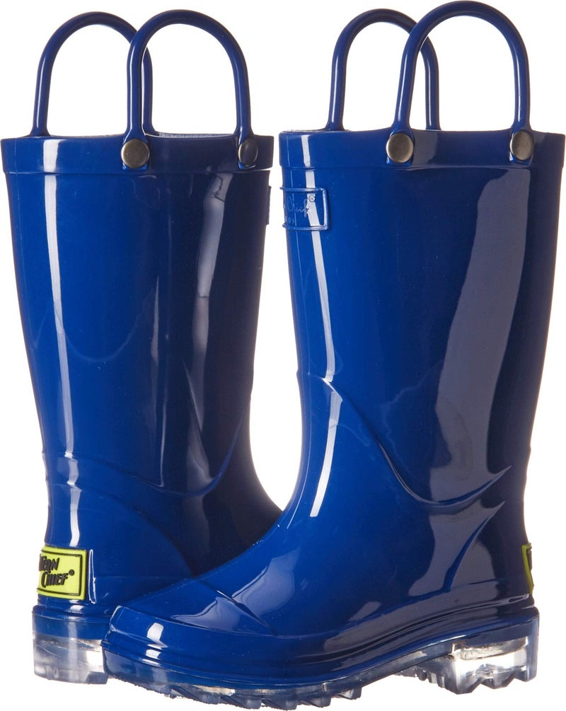Western Chief Kids Baby Waterproof PVC Light-Up Rain Boot, 9-10 Toddler, Solid Blue - Image 1